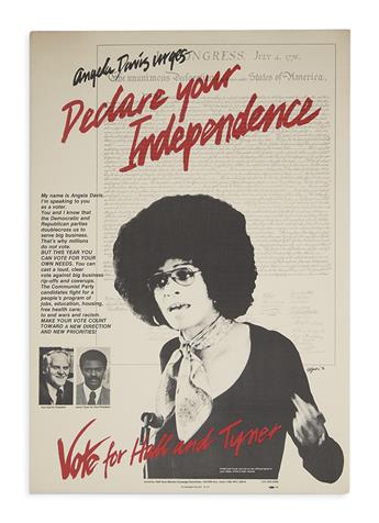 (BLACK PANTHERS.) Pair of Angela Davis political campaign posters.